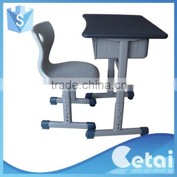 Adjustable school desk for single seat desk with chair