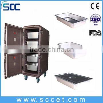Double Compartment, Insulated food pan transport cart, food delivery cart
