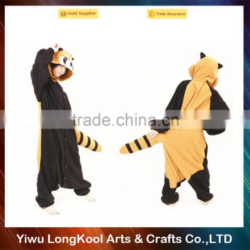 Newest party walking girls costume unisex small raccoon animal costume for carnival