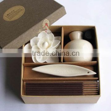 Romantic ceramic holder and bag of incense stick
