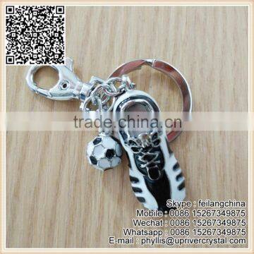 Hot Sale Top Quality Black White Shoes Key Ring Football Keychain