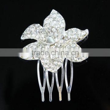 Fashion Cheap Handmade Flower Shaped Rhinestone Hair Pieces J032907F09