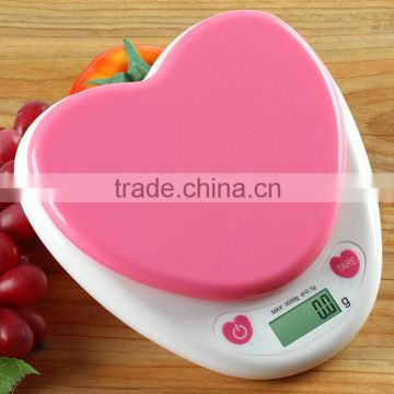 Cute Heart Shape Digital Kitchen Bakery Scale 3kg 0.1g
