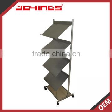 Floor Standing Easy to Move Metal Silver Color Library Shelves