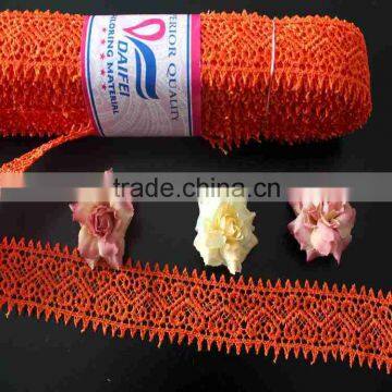 Daifei beautiful french water soluble 100% cotton chemical Lace trims