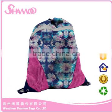 Hot sale !!!Coulorful polyester customized drawstring bag for sports