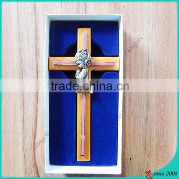 Wood Inspired Bronze Wall Cross Crucifix Jesus Christ