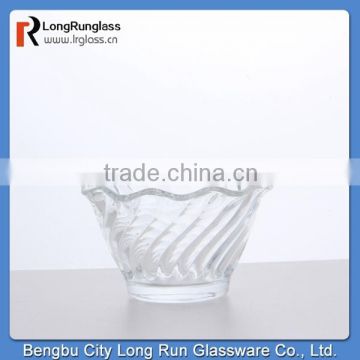 LongRun home use glassware round bottom wavy mouth salad glass bowl