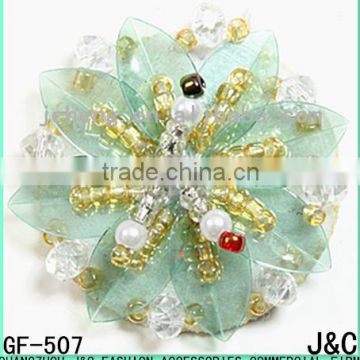 4cm green color flower beads shoes bow for lady shoes