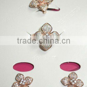 925 Sterling Siver Micro Setting Sets with H&A Zircons in Rose Gold Plating