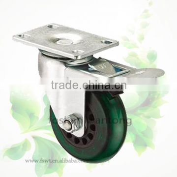 Small PVC Wheel Medium Duty Swivel Hardware Casters With Brake