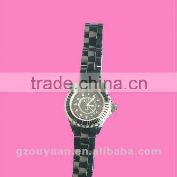 New Water Resistant Ladies Black Ceramic Watch, 3 ATM Ceramic Watch