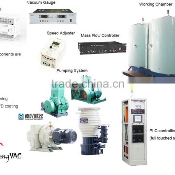 PVD vaccum matellizing equipment with stainless steel working chamber machine for PVD plastic chroming sputtering plant