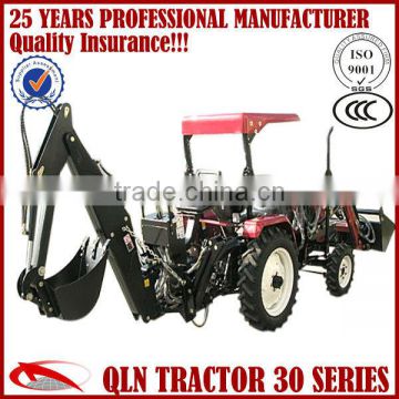 QLN504 with ce certification mini farm tractor with front end loader and backhoe