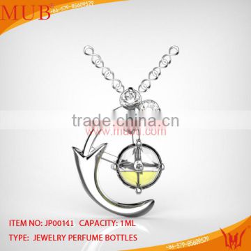 2014 New Design Glass Jewelry Perfume Necklace Bottle