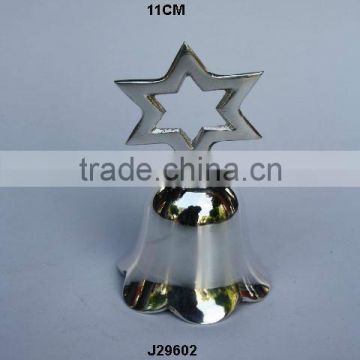brass bell with brass handle with star handle sliver plated