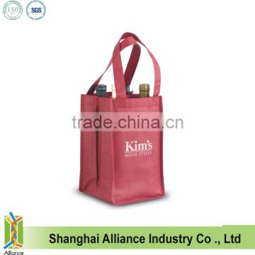 High Quality Non-Woven 4-Bottle Wine Tote