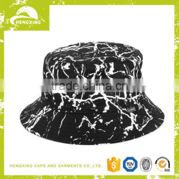 Custom logo cotton black washed sublimation bucket hat