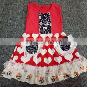 Europe Style Special Design Sleeveless Dress Two Pocket Lace Dress Girl Valentine's Day Wear