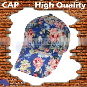 Customized High Quality Adult Digital Printing Blue Flower Logo Baseball hat