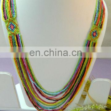 Seedbead Colourful Chunky multi layer Necklace