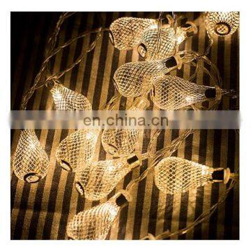 New creative solar decorative Led waterproof string metal hole Lights garden indoor outdoor hanging fairy light holiday lighting