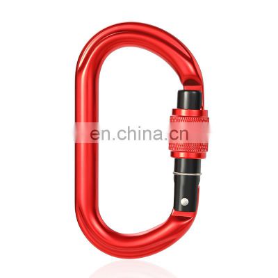 JRSGS Wholesale 25KN Outdoor Carabiner Customized Logo and Color Round Climbing Snap Hook Aluminum Carabiner Hooks S7108B CN;ZHE
