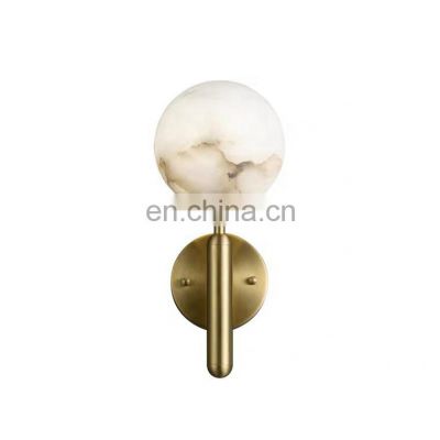 Wholesale Brass Alabaster Marble Decorative Indoor Aisle Corridor Wall Sconce Lamp