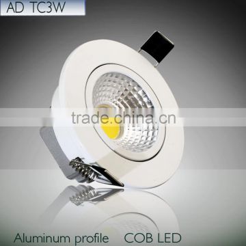 CE&RoHS High quality Aluminum Housing 3W/5W/7W/10W cob led downlight with 3 years guarantee