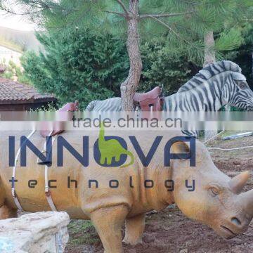 Theme park animatronic animal and dinosur rides for kids customized