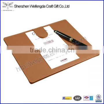 High Quality Desktop Leather Writing Pad With Magnet Clip