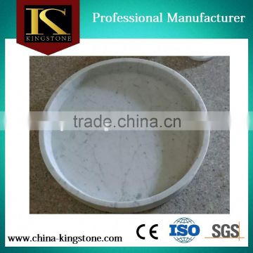 Handmade Square Shaped White Marble Round Coaster/marble pad