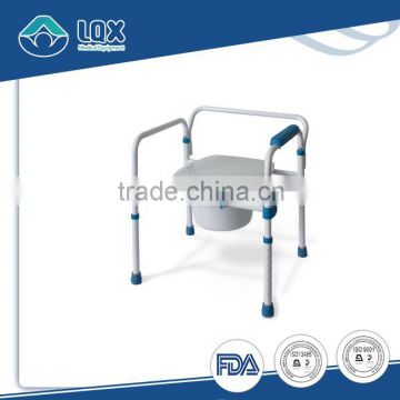High quality Steel mobile commode transport toilet chair