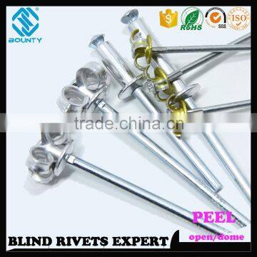 HIGH QUALITY OPEN END MANUFACTURER ALUMINUM PEEL TYPE RIVETS