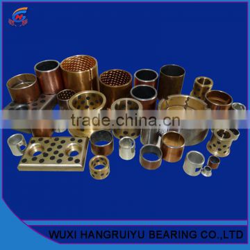 strong brass solid lubricant embeded bushing 18 * 24 * 30 mm diameter cylindrical sliding bearing sleeves in casting machine