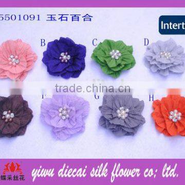 Fashionable hair decorative fabric flowers