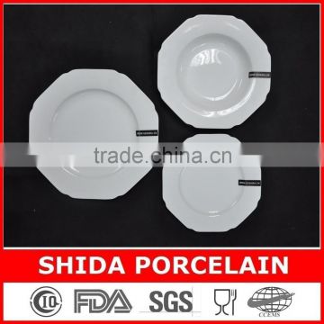 factory newest shape octagonal round plates