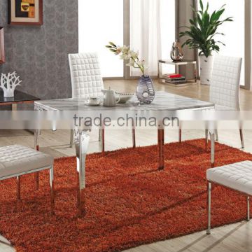 L853 Modern Tempered Glass Top Metal simple Dining Table