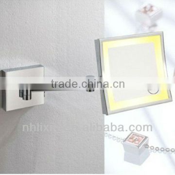 zinc plated handle wall mount 8" led adjustable mirror wall mounted swivel mirror