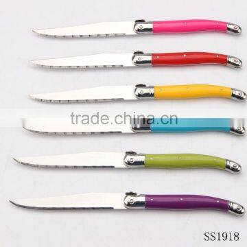 steak knives with 6 color handle