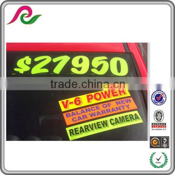 fluorescent numbers adhesive windshield sticker