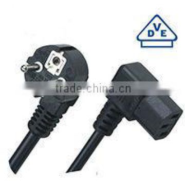 VDE approval european standard right angle ac power plug