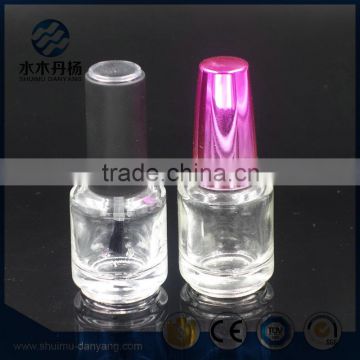 14ml round glass nail polish bottles with brush for sale