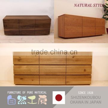 Top-level chest of drawer wooden cabinet designs for living room made in Japan