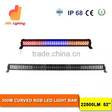 52inch 300w curved led light bar 4x4 offroad remote control color changing light bar cover