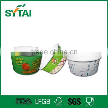 single pe coated disposable paper salad bowl with food grade