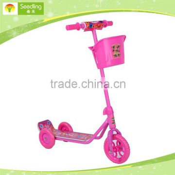 kids scooter big wheels for sale, logo printed Pink diamond three wheel scooter
