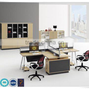 Factory price T-shape MFC office furniture desk with partition