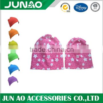 Pink Jersey Beanie With Customized Logo Printing
