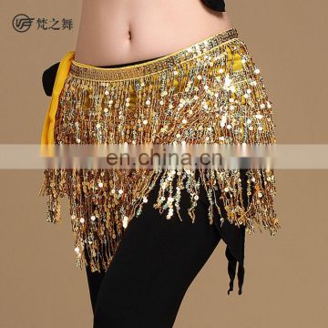 Y-2059 Indian Multy color sequins tassel belly dance hip scarf